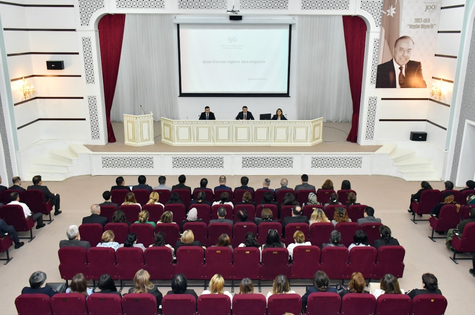 Mədəniyyət Nazirliyinin Quba-Xaçmaz regionu üzrə geniş tərkibdə müşavirəsi keçirilib - FOTO